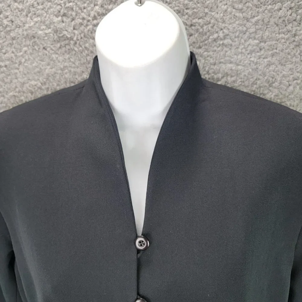 Vintage Blue Ice & Co Women's Wool Evening Blazer Jacket Size 2 Black